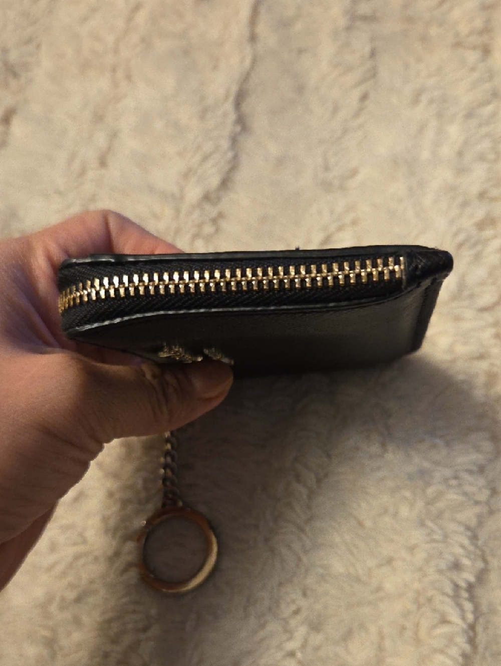 kate spade Black Leather Zip Keyring Card Case - Picture 3 of 10